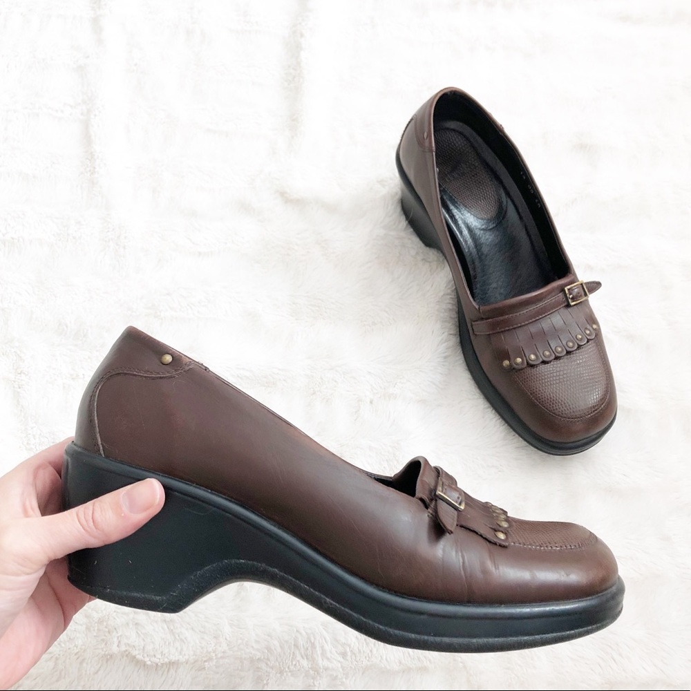 Dansko Leather Buckle Stud Detail Clogs Size 39 EU